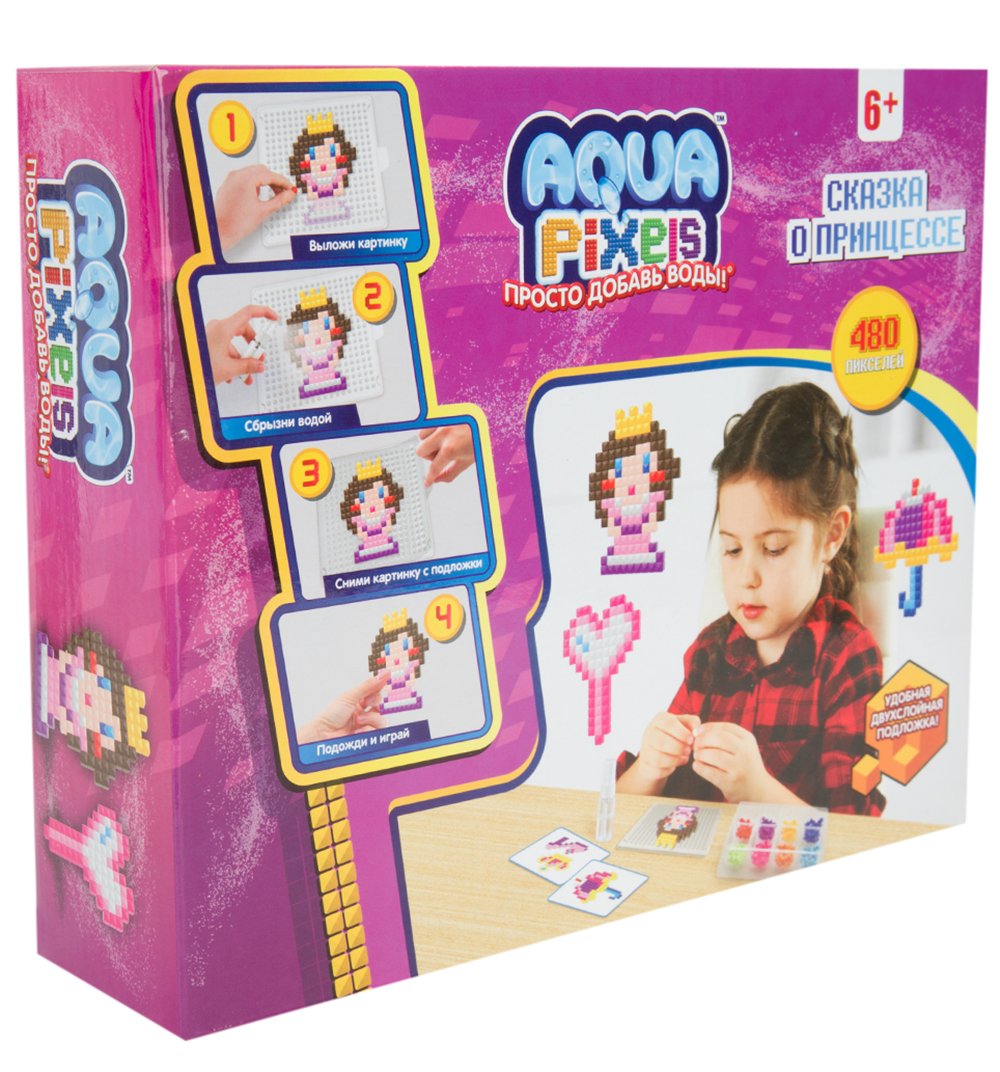 Мозаика 1toy aqua pixels сказка о принцессе, квадратные детали, 480  деталей, т13077 Т13077 купить по низкой цене в интернет-магазине МаМаМа.РФ